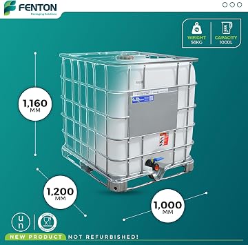 IBC Tank 1000L Ltr Litre Water Tank - Premium Water Storage Solution for Gardening, Farming, Festivals, Irrigation & More UN Approved, Food Grade, Durable & Eco-Friendly, Ideal for Various Industries.