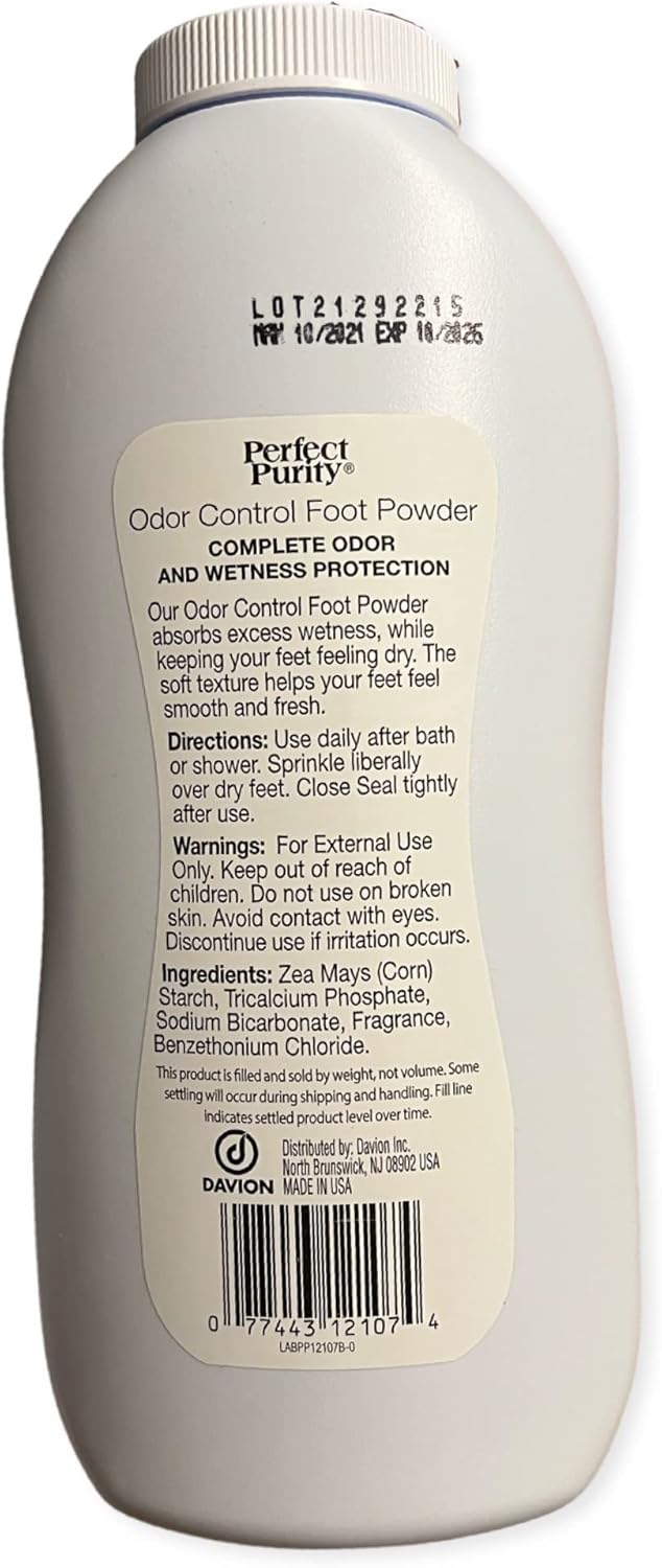Perfect Purity Talc-Free Foot Powder that controls odor and absorb wetness for 24hr freshness. : Health & Household