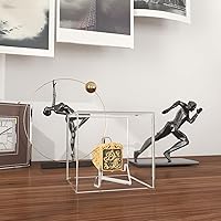 Vista 6 de Caja cuadrada de acrílico transparente para anillos de campeonato con soporte, 2.5 pulgadas, 1 paquete