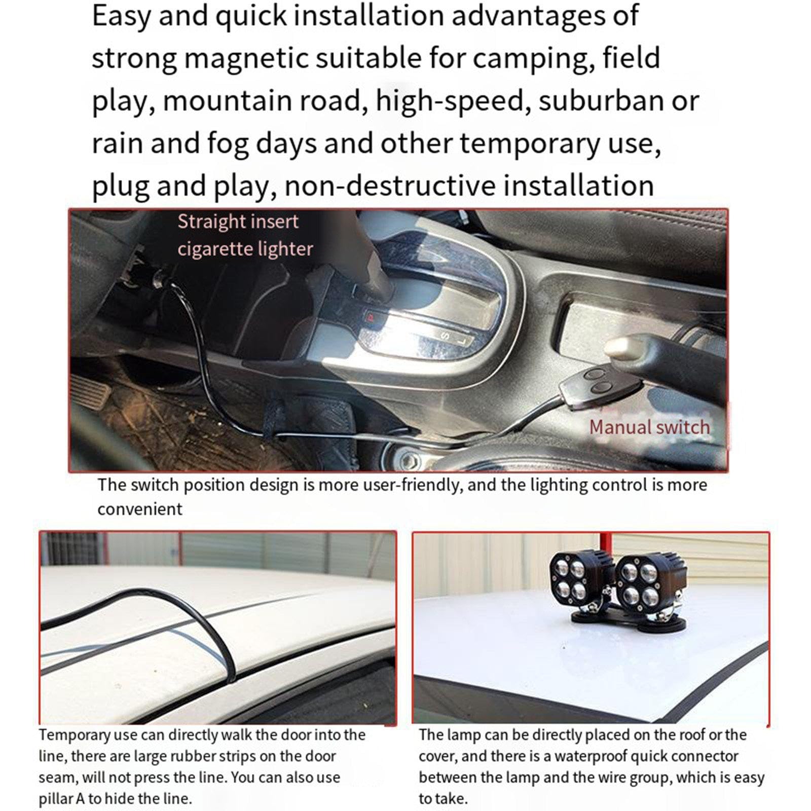 3 cal światło drogowe motocykla reflektor 6500K biały 3000K żółte światło robocze Led lampa przeciwmgielna dla samochodów ciężarowych terenowych 12V 24V
