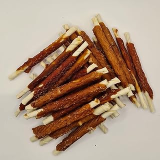Duck Breast Jerky Wrapped Rawhide Stick Fillet Snacks, Chews-75 Pieces per kg