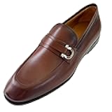 Florio Gancini Buckle Strap Loafers Brown Leather Men's Slip-on (Salvatore