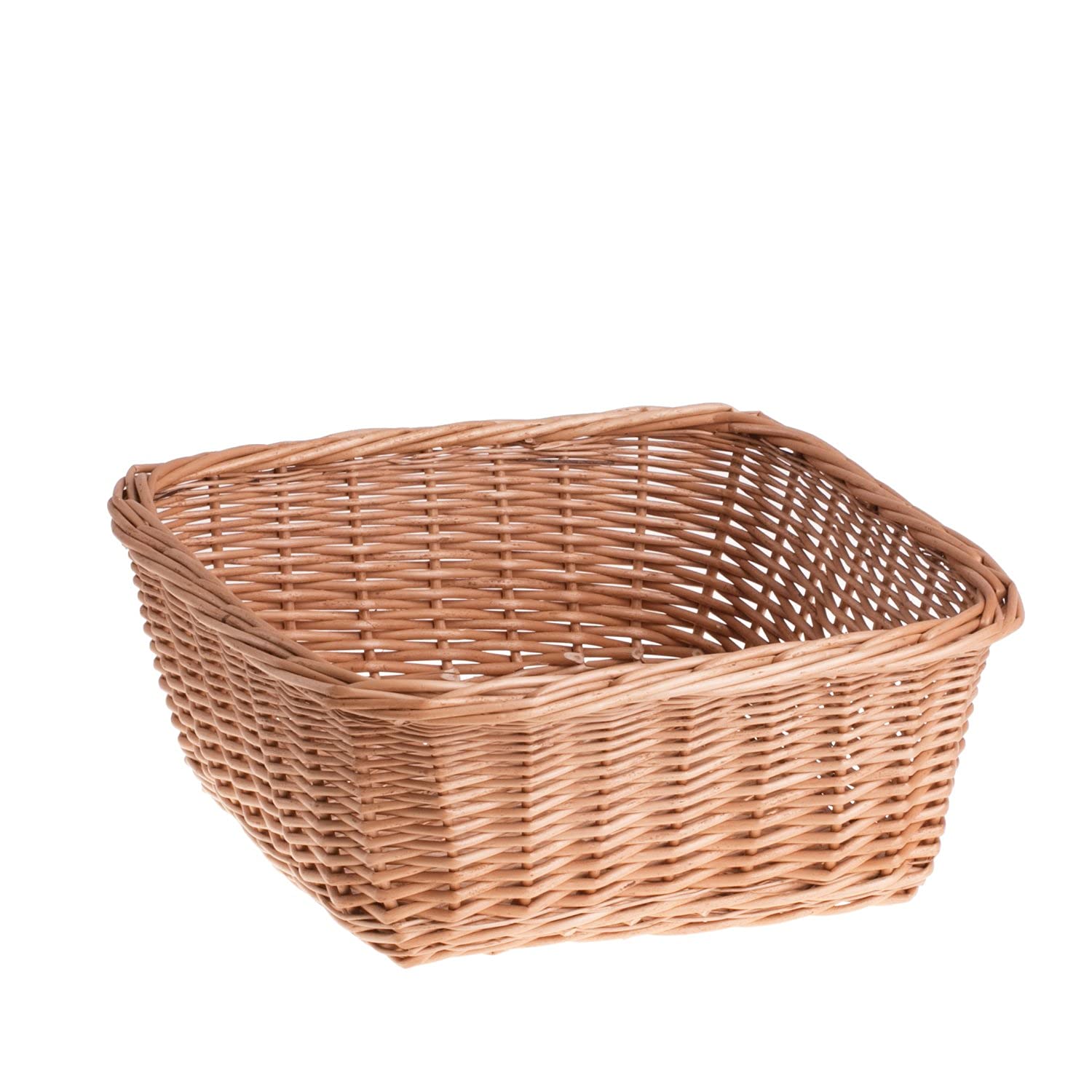 Cesta de mimbre cuadrada con tapa Wicker24 depósito de sauce natural para ropa y juguetes