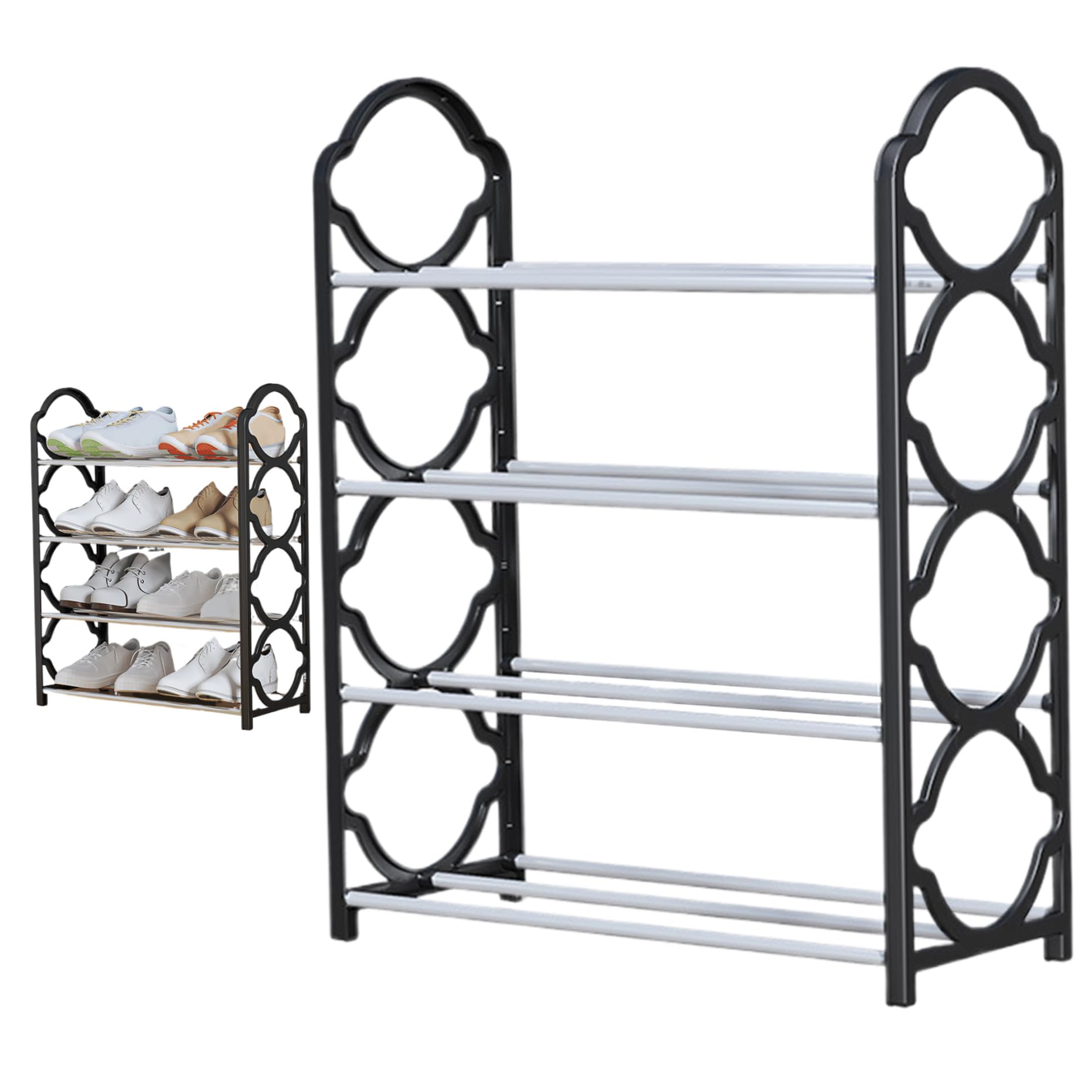Rack de chaussures à 4 niveaux NIDONE étagère amovible pour couloir