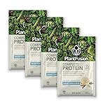 PlantFusion Complete Vegan Protein Powder Sample Packets - Plant Based Protein Powder Packets to-Go with BCAAs and Pea Protein - Keto, Gluten Free, Non-Dairy, No Sugar (Vanilla Pack of 4)