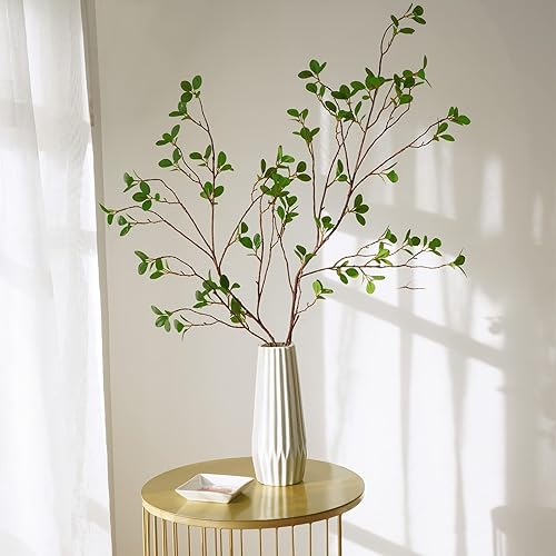 Miniatura 2 de MARTINE MALL 2 ramas de ficus artificiales en aerosol de hojas, ramas de eucalipto sintético de 31 pulgadas, ramas de ramas de Banyan Ficus, ramas
