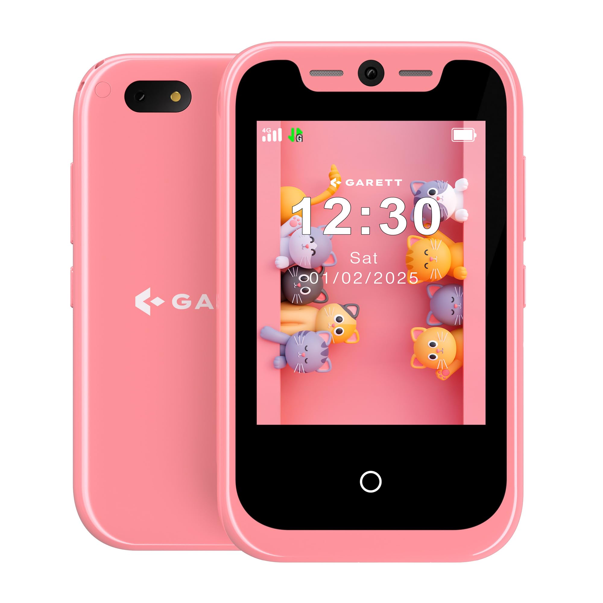 Garett Smartphone für Kinder - Handy Kinderhandy - 2,8” IPS - 16 GB 2 Kameras - 2G 3G 4G LTE - GPS GEO-Zaun SOS - OneKid Rosa