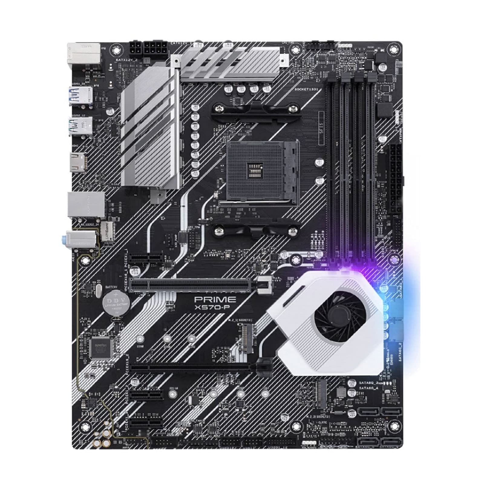 Bonilaan Desktop Computer MainboardFit for ASUS PRIME X570-P Motherboard AMD DDR4 M.2 USB 3.2 X570 Support Ryzen Desktop CPU