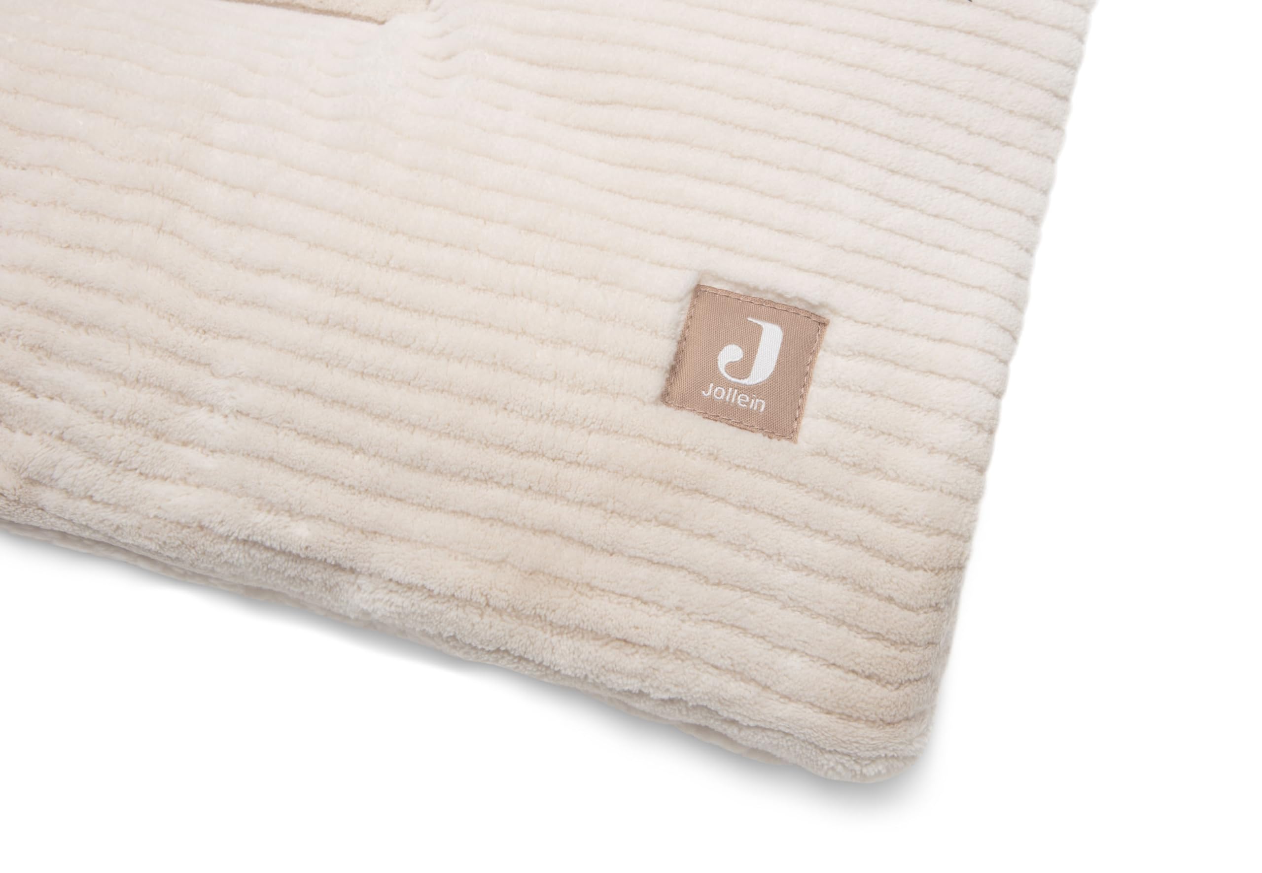 Jollein Krabbeldecke für Baby – Cloudy Rib – Oatmeal – Laufgittereinlage – 100x100 cm – OEKO-TEX Zertifiziert – Spieldecke Baby