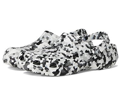Crocs Classic Marbled Tie-Dye Clog Clog Shoes Black/White Confetti