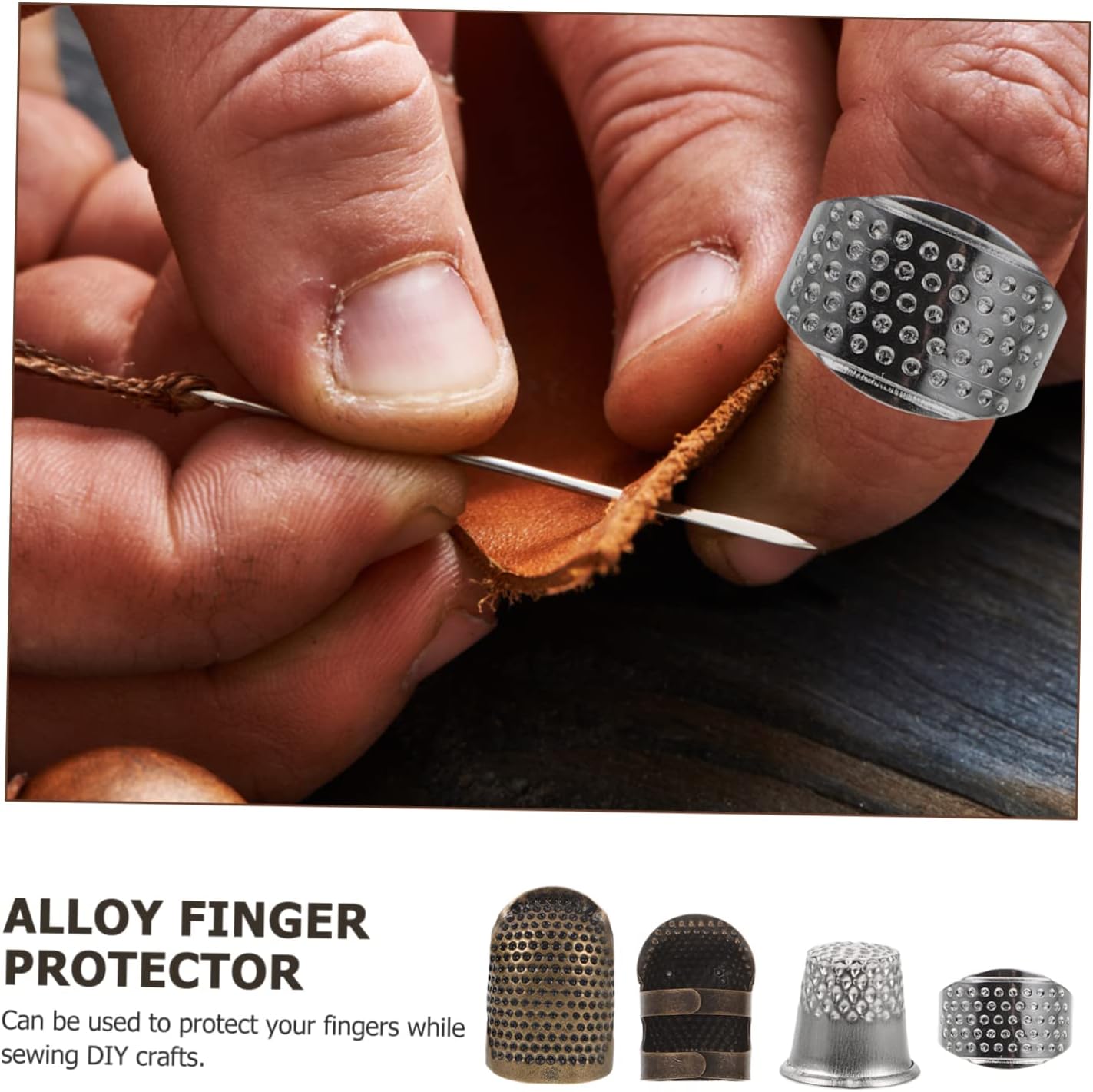 STOBOK 6sets Sewing Thimble Pin Needle Shield DIY Tools Fingertip Thimbles Multi-Functional