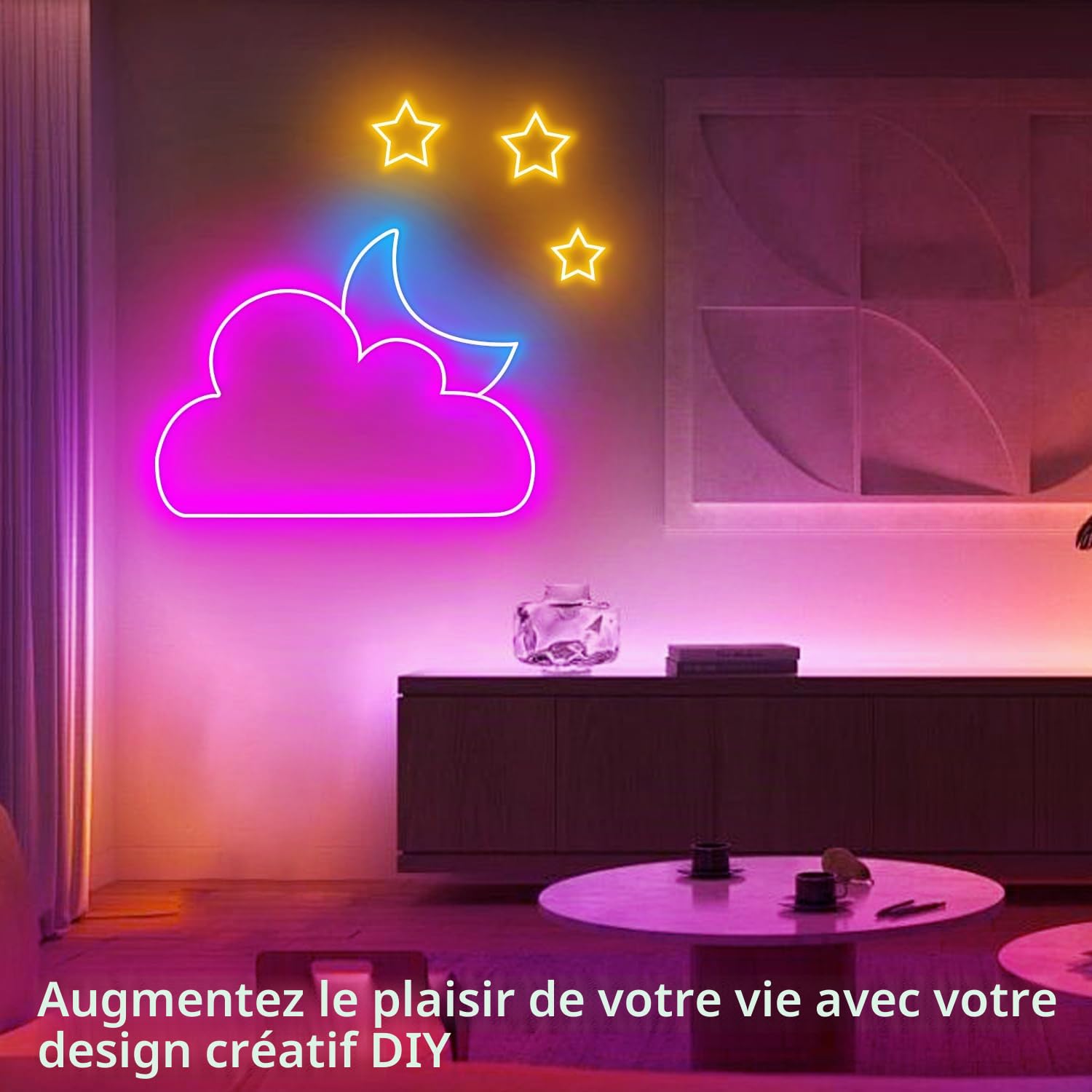segrass Bande lumineuse LED Néon 20m, flexible, avec APP/Télécommande, plusieurs modes, IP65 RGB extérieur étanche, synchronisation avec la musique pour chambre à coucher, jeu de lumière pour bar