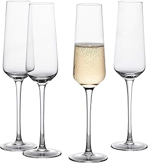 Sponsored Ad - GoodGlassware Champagne Flutes (Set Of 4) 8.5 oz – Tall, Long Stem, Crystal Clear, Classic, and Seamless To...