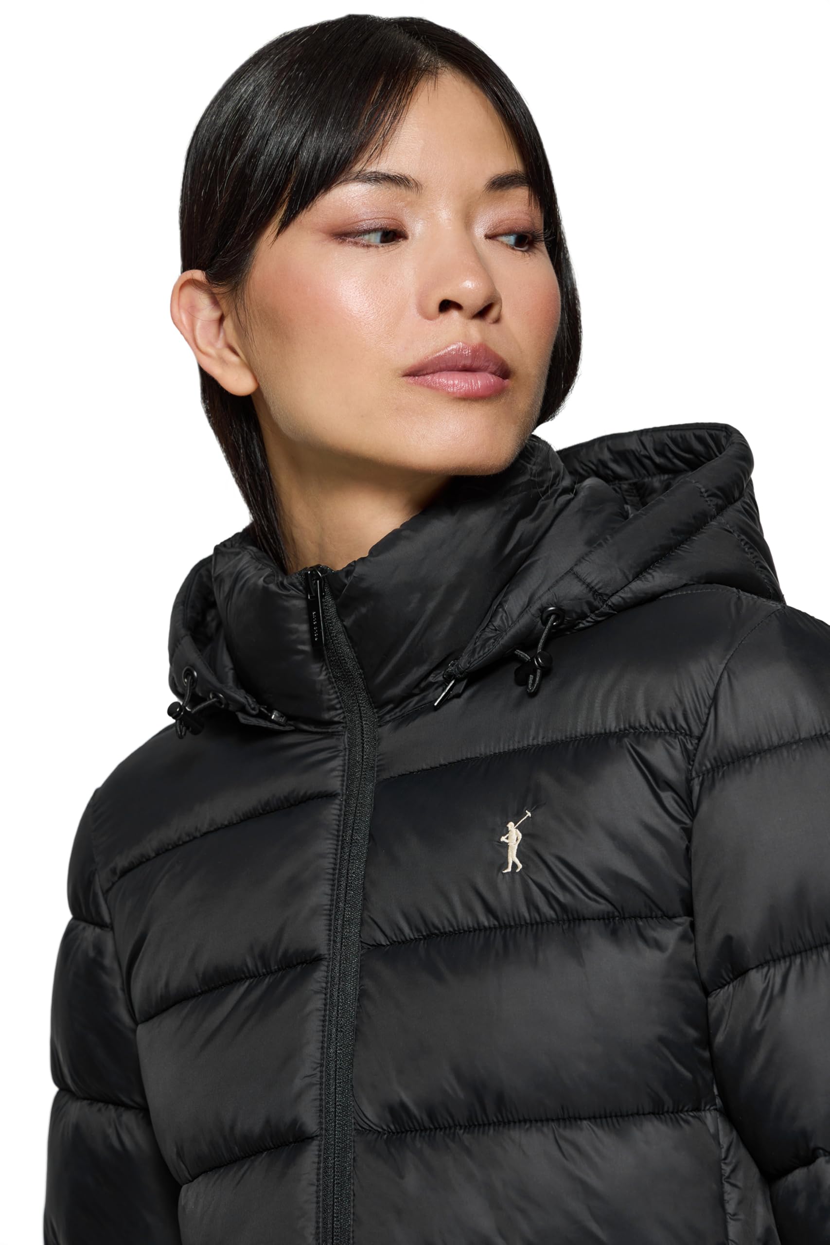 Polo Club Cappotto Ultraleggero da Donna con ricamo e chiusura a Zip - Giacca Invernale