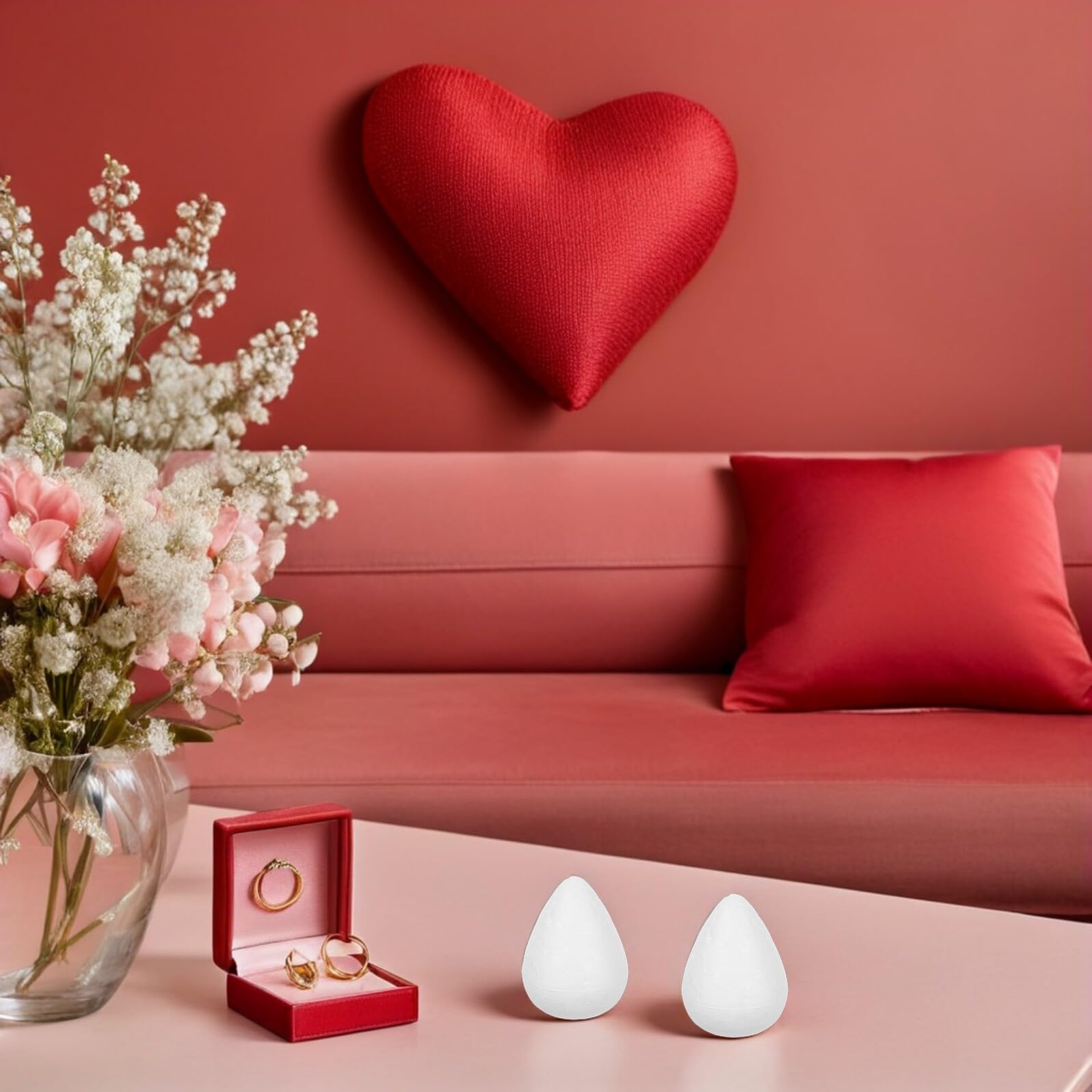 Cabilock 50 Boccioli di Rosa Bianca in Schiuma Artigianale per Decorazioni Fai da Te Matrimonio Feste Materiali Creativi Polistirolo Resistente per Composizioni Floreali e Addobbi Nuziali
