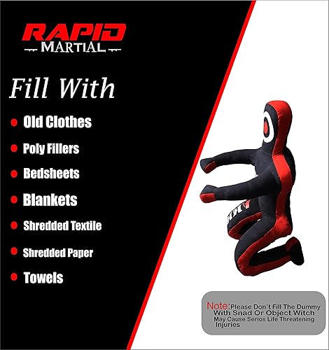 Miniatura 3 de Maniquí de presentación de MMA Grappling para entrenamiento de autodefensa BJJ Jiu Jitsu Punching Dummies (sentado 5 pies60 pulgadas), sin relleno