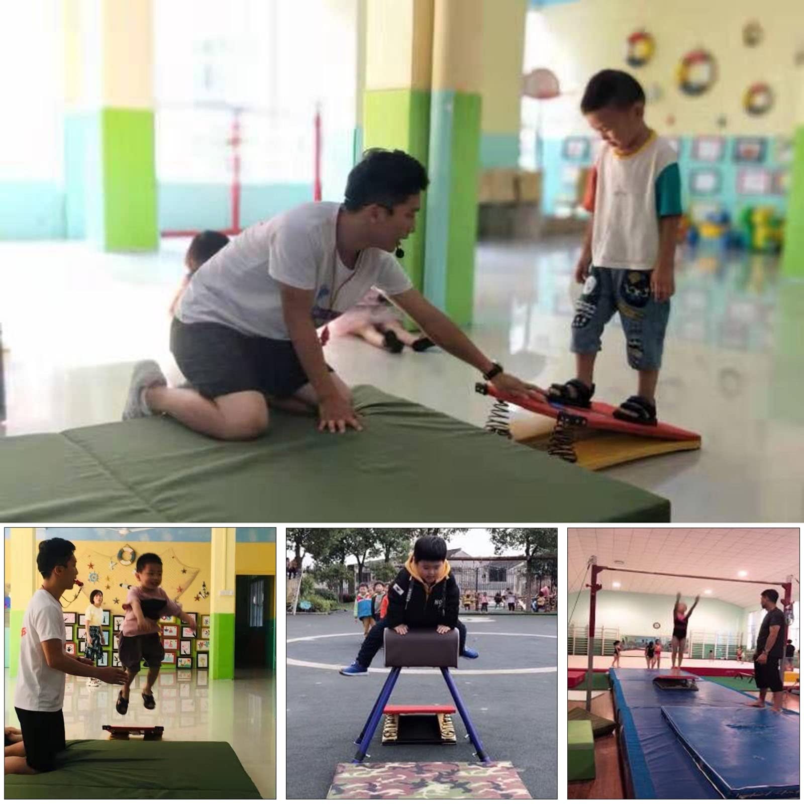 Attrezzatura per Trampolino Elastico per Bambini, in Legno Duro e Curvo, per Palestra Domestica, Sala Giochi, Scuola Materna, Regali per Figlia/Figlio