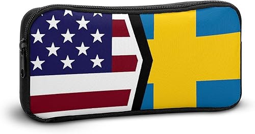 Miniatura 7 de Estuche para bolígrafos con bandera de Estados Unidos y Suecia, bolsa de papelería, organizador de cosméticos para hombres y mujeres