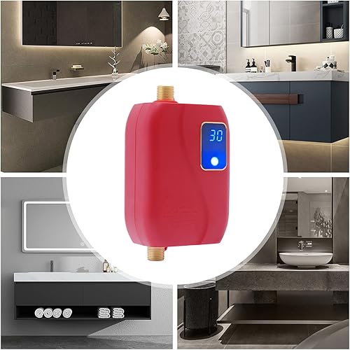 Miniatura 2 de Calentador de agua eléctrico sin tanque, 110 V, 3000 W, portátil, a pedido, calentador de agua caliente instantáneo, mini sistema de calefacción de