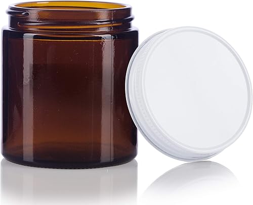 Miniatura 6 de Tarro de vidrio grueso con tapa hermética de metal blanco, 4.1fl oz (12 unidades)