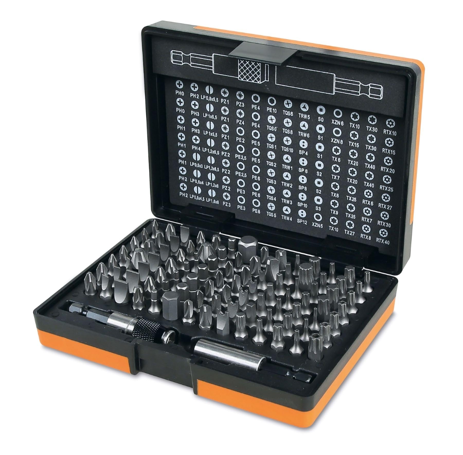 Beta 861/C100 – Set Professionale da 98 Inserti con 2 Portainserti, Attacco Esagonale 1/4", Per Avvitatori Manuali, Elettrici e Pneumatici, In Astuccio Robusto