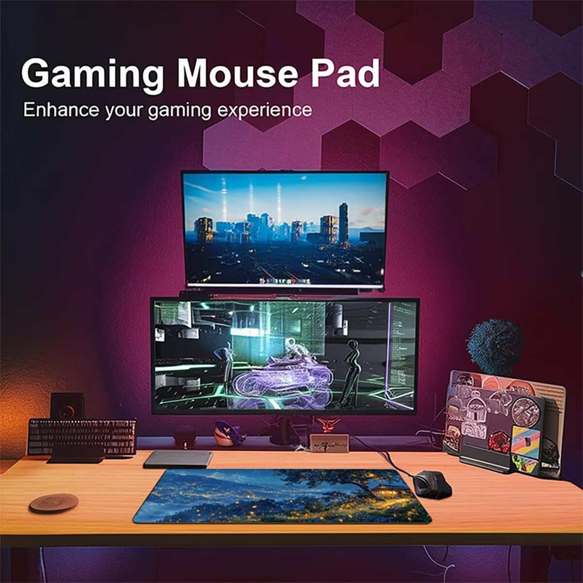 Tappetino per Mouse Gaming XXL 1200x600x3mm– Ufficio Mousepad Grande – Migliora la Velocità e la Precisione Tenuta Stabile Sottomano per Ufficio e Casa Accessori Scrivania Paesaggio PjY12271 N-U