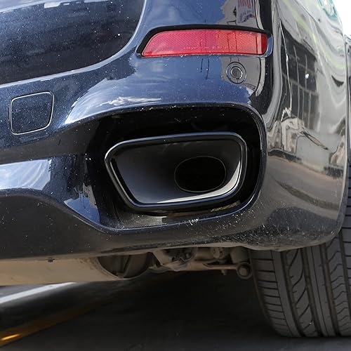 Miniatura 8 de LLKUANG Piezas de cubierta de salida de tubo de escape de acero inoxidable para BMW X5 F15 2014-2018 X6 F16 2015-2019 (M deportes-negro)