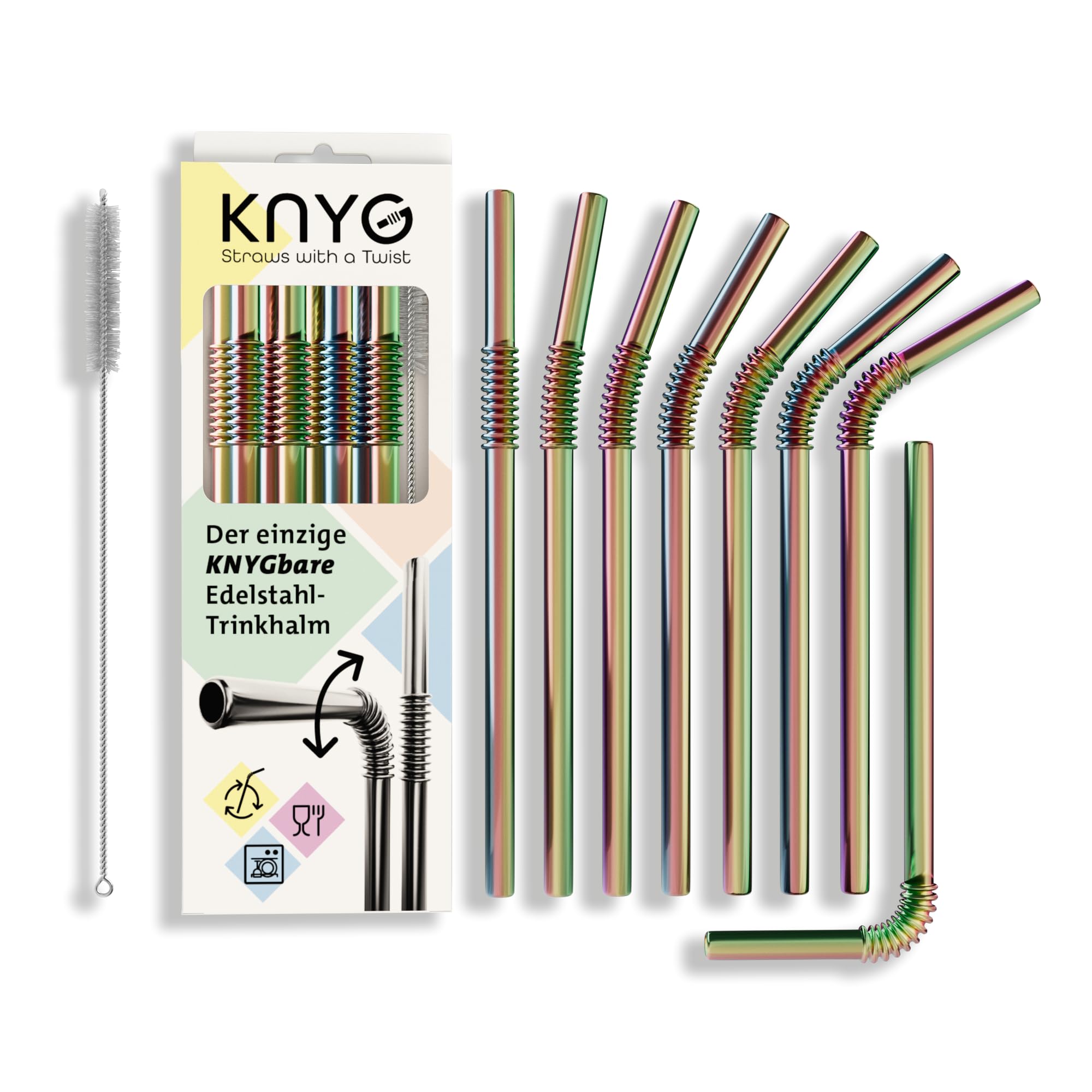 Paille en acier inoxydable brevetée au design flexible haut de gamme