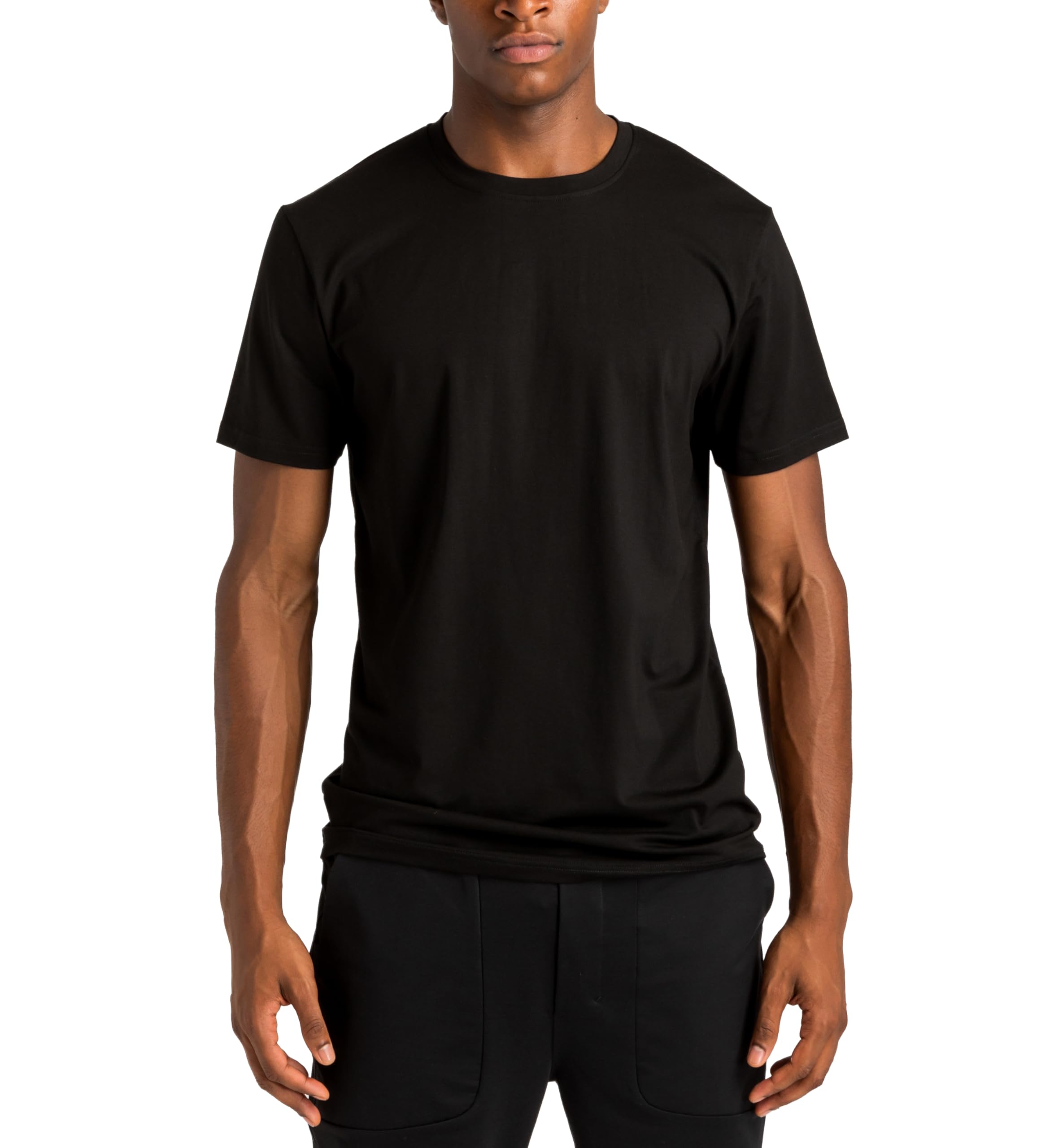 T-Shirt Basica a Manica Corta con Girocollo per Uomo, T-Shirt Essenziale in Cotone a vestibilità Comoda per Corsa, Palestra, Allenamenti, e Relax