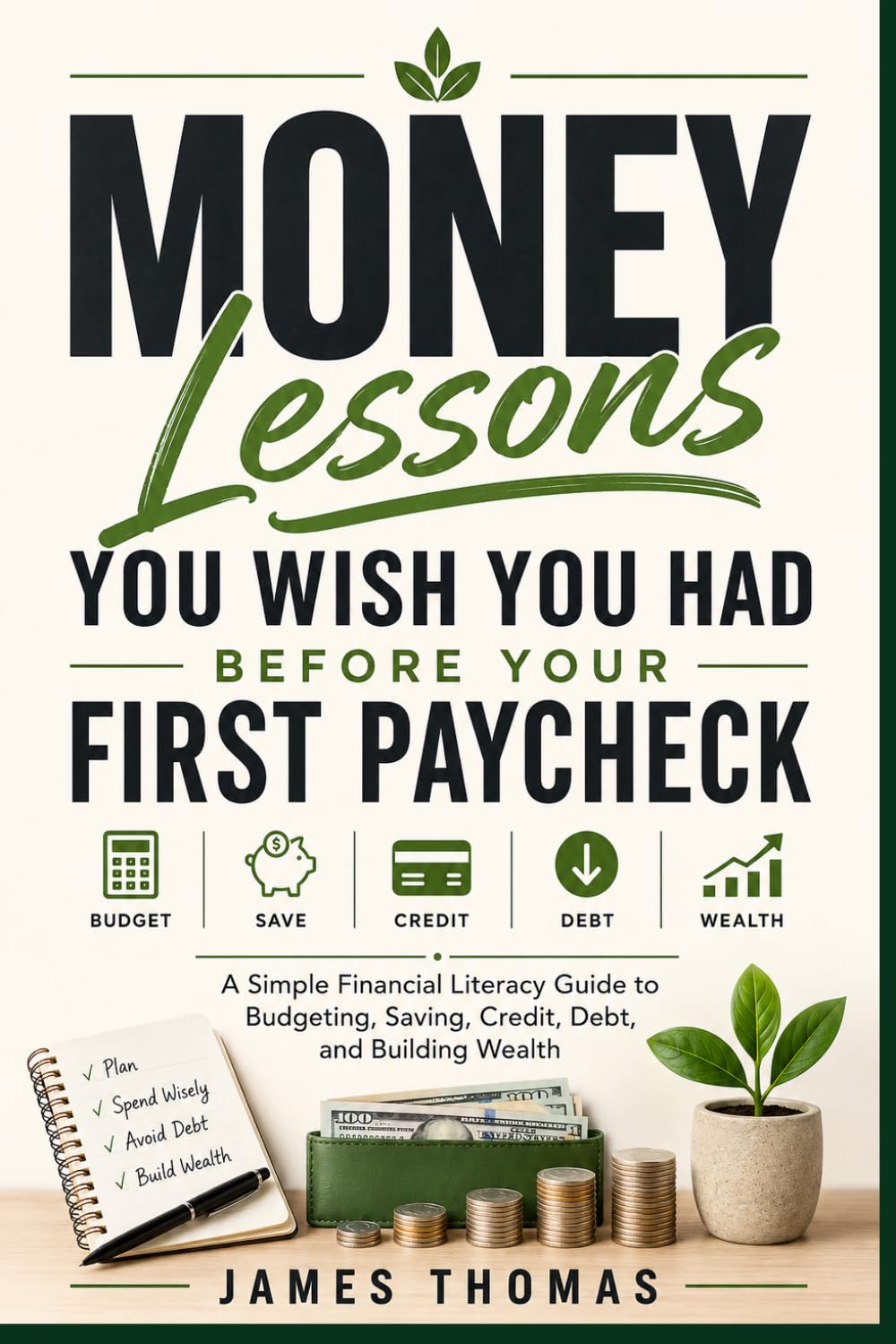 Money Lessons You Wish You Had Before Your First Paycheck: A Simple Financial Literacy Guide to Budgeting, Saving, Credit, Debt, and Building Wealth