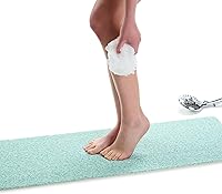Vista 107 de ENKOSI Alfombra antideslizante para ducha y baño Loofah - Comodidad acolchada suave - Sin ventosas para bañeras lisas o texturizadas - Drenaje