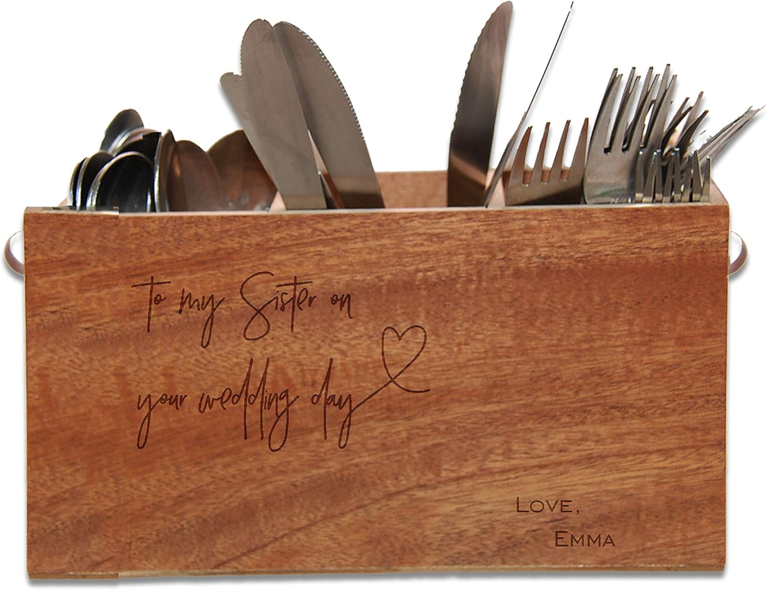 Utensil Caddy, Utensil Holder, Wooden Napkin Holder, Silverware Holder, Kitchen Caddy Set Personalized Utensil Holder Engraved Utensil Holder,wedding Caddy