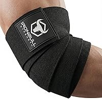 Vista 1 de Coderas para levantamiento de pesas (1 par) - Coderas elásticas de 50 pulgadas para levantamiento de pesas - Soporte de codo para press de banca