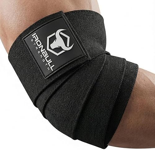 Coderas para levantamiento de pesas (1 par) - Coderas elásticas de 50 pulgadas para levantamiento de pesas - Soporte de codo para press de banca,