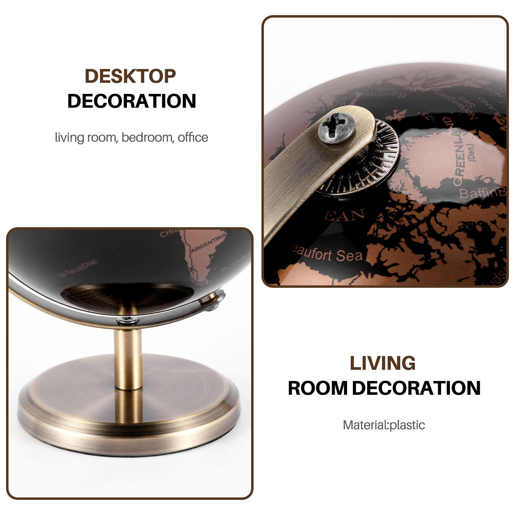 Welt Globus Stern Bild Karten Globus für Haus Tisch Schreibtisch Ornamente Geschenk BüRo Haus Dekoration ZubehöR (Gold)