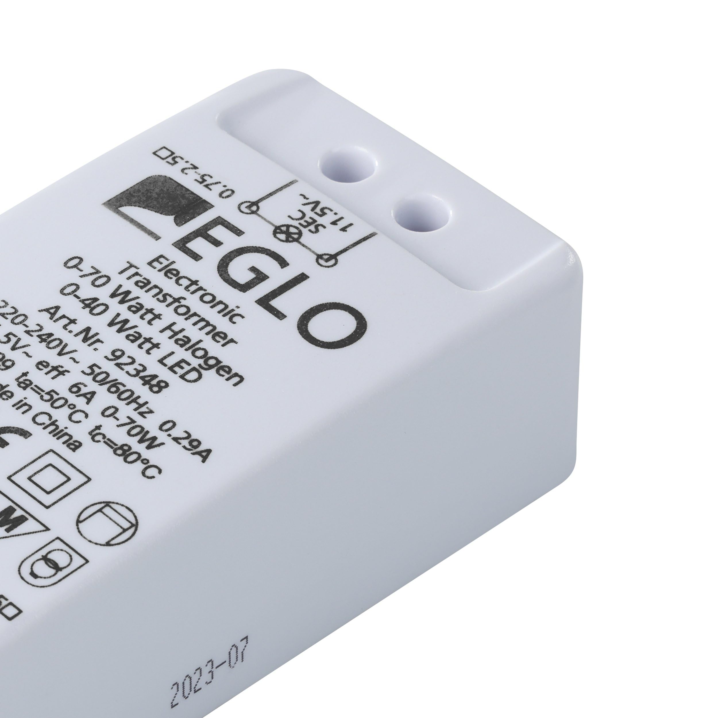 EGLO Transformator, Halogen-LED-Trafo, LED-Transformator: 0-40 Watt | Halogen: 0-70 Watt, dimmbarer Treiber