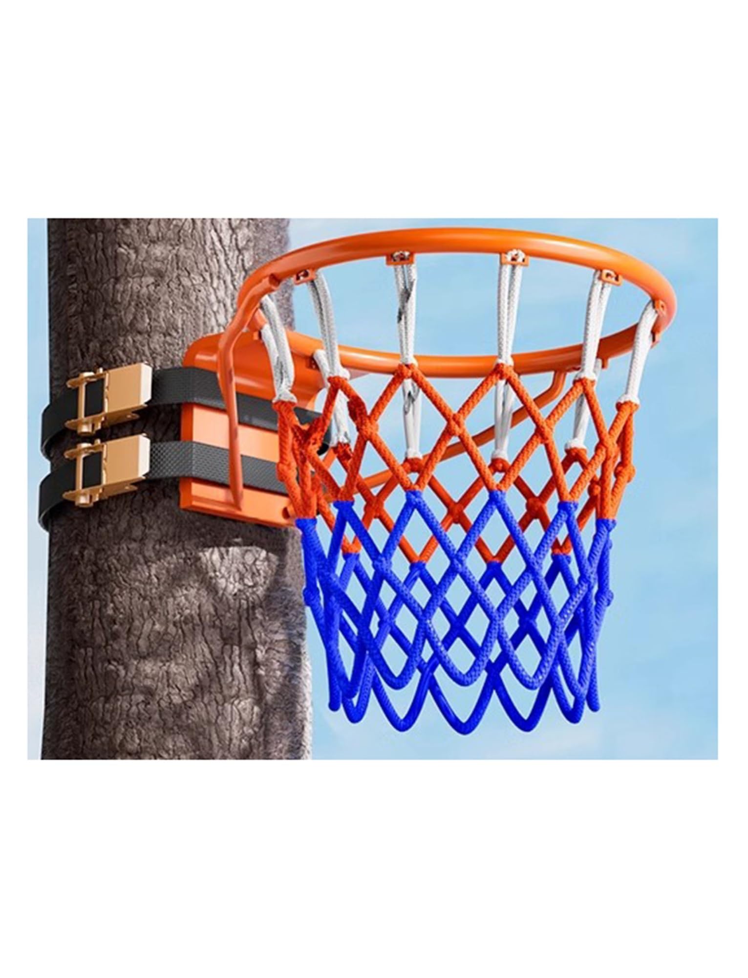 Aro de Baloncesto de Alta Resistencia para Montaje en Pared: Apto para Uso en Interiores y Exteriores, no Requiere perforación, Estructura de Acero portátil, Apto para Adultos y niños.