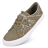 Women Sneakers Low Top Slip On Fashion Shoes Lace up Canvas Flats Walking Running Shoes