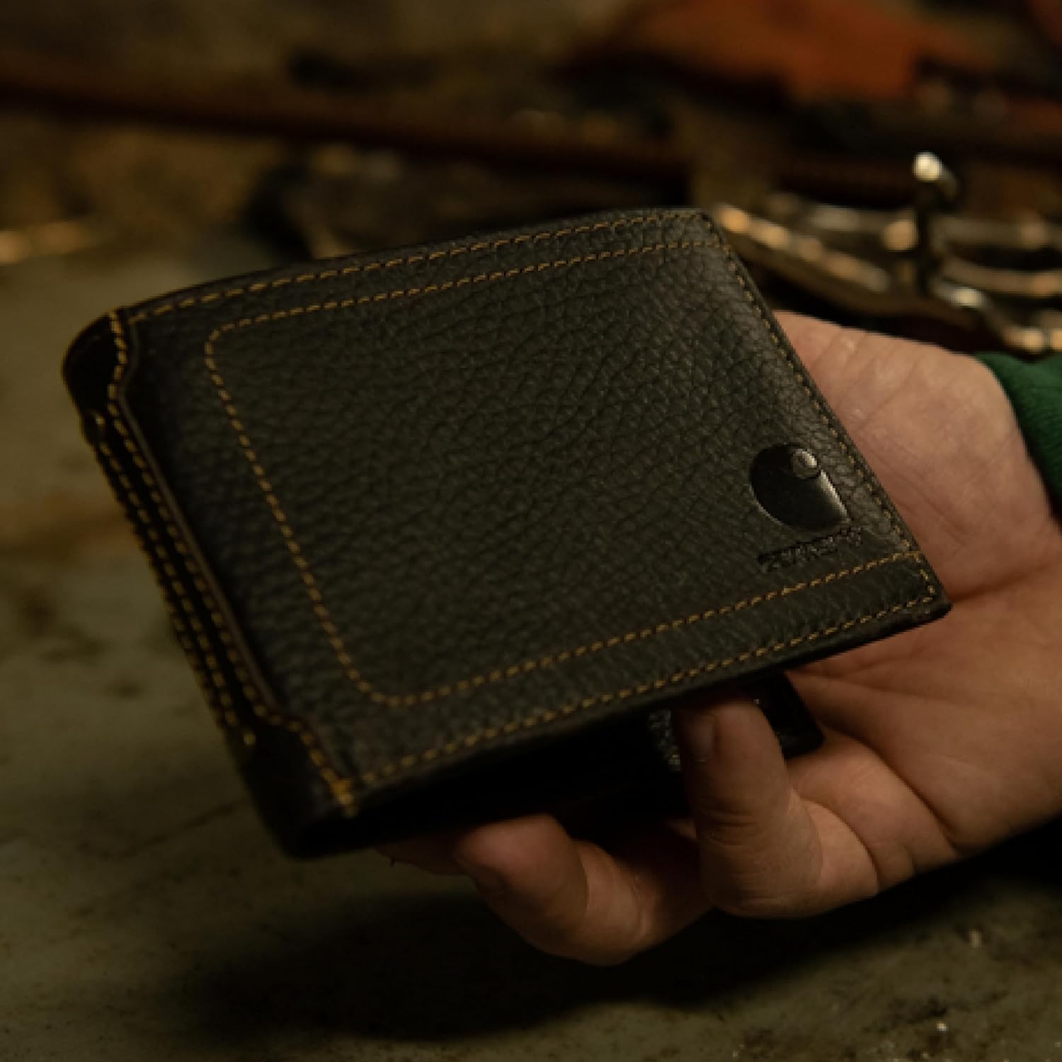 Carhartt Men’s Pebble Leather Full Grain Leather Wallets, Durable Design, Multiple Card Slots, Gifts for Men - Image 5