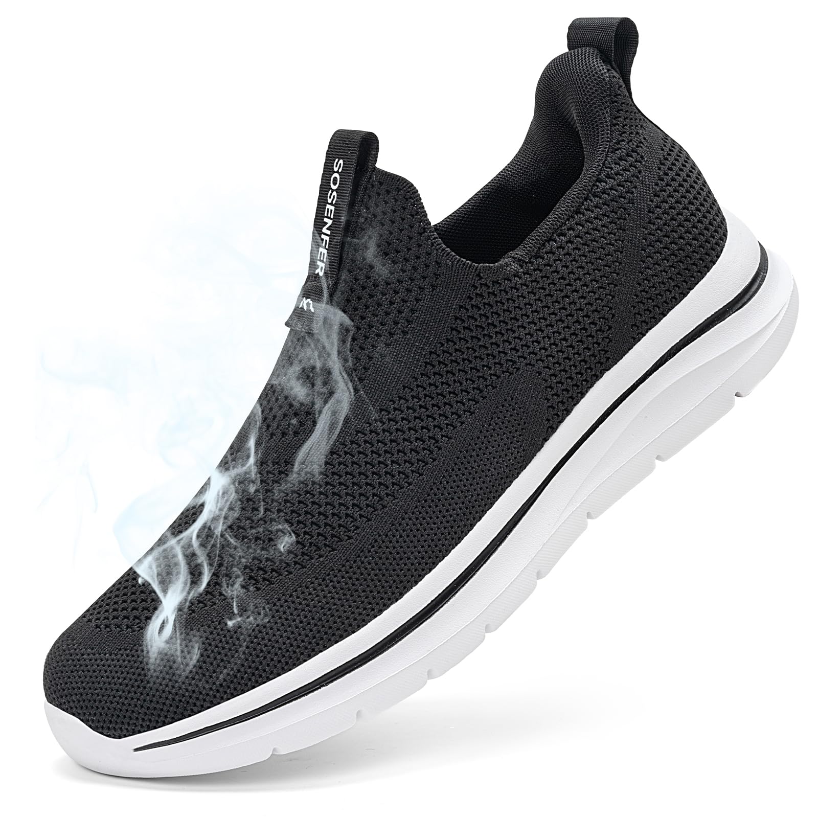 Sosenfer Schuhe Herren Slip On Sneaker Fitness Turnschuhe Atmungsaktiv Ohne Schnürsenkel Walkingschuhe Hands-Free Freizeit Schlupfschuhe