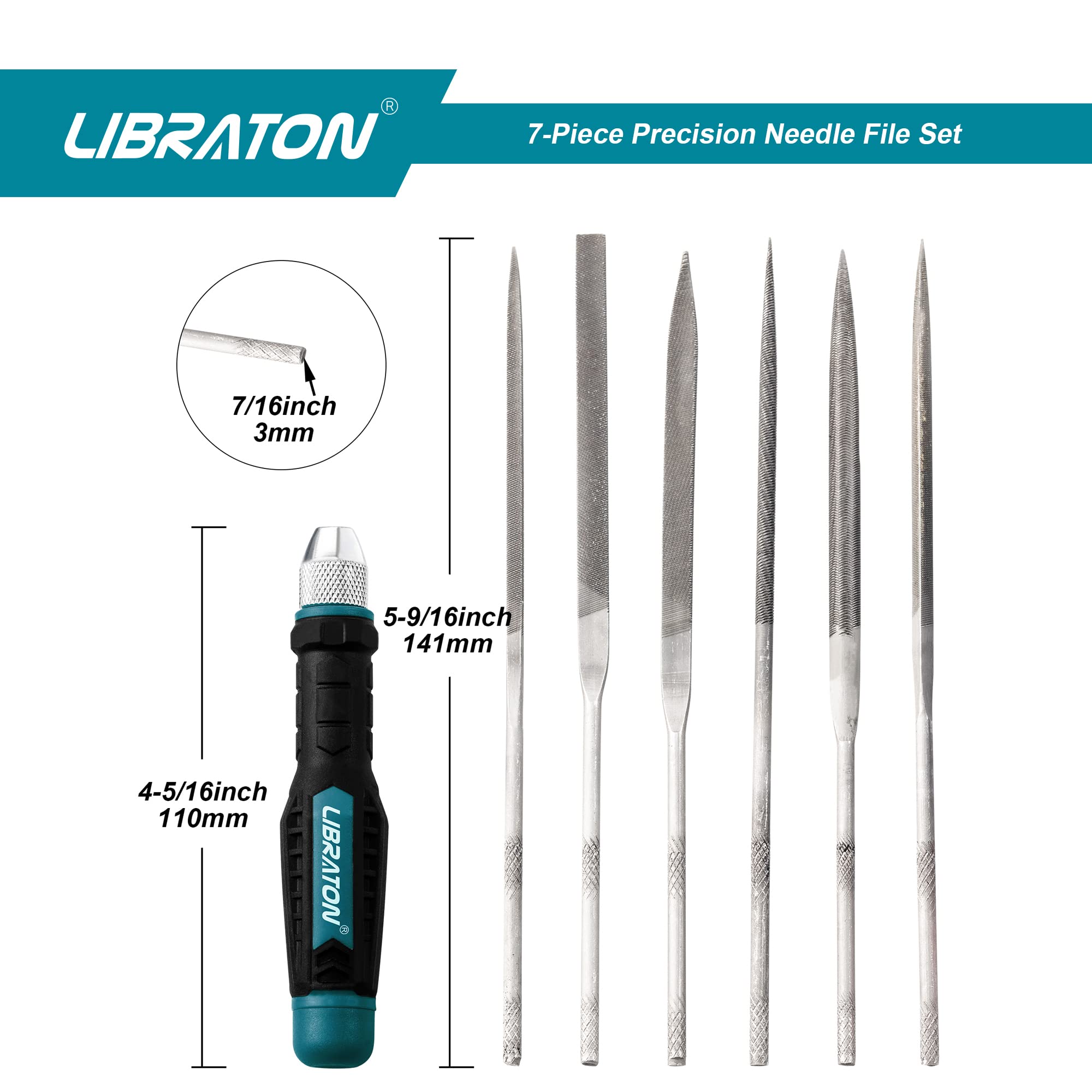 Buy Libraton Needle File Set Interchangeable, Small Files, Mini Files, Wood Files, Metal Files