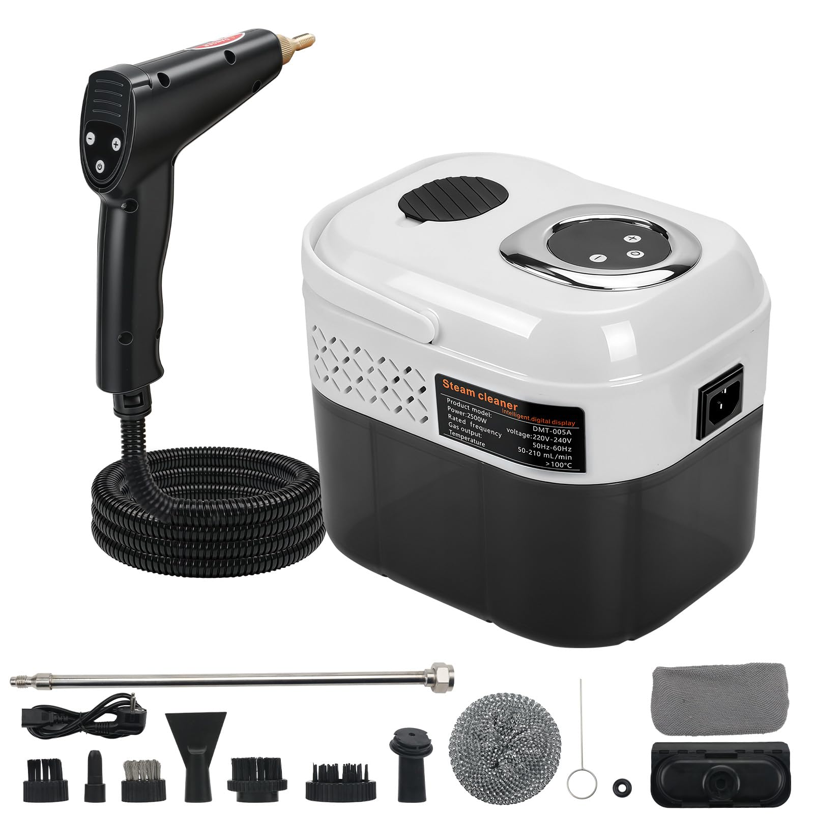 Limpiadores a Vapor Portátiles de Alta Temperatura y Presión de 2500 W | Ajustable 6 Niveles 1700ml, Para Hogar Cocina Baño Coche Suelos Muebles