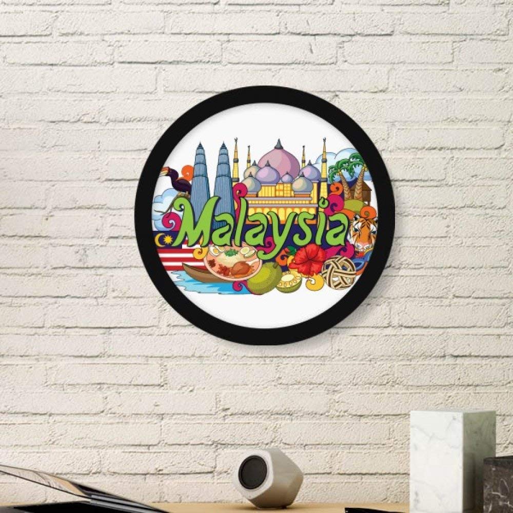 Image de Malaisie graffiti en cadre rond DIYthinker pour décoration murale noire