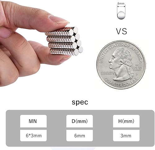 Miniatura 2 de RHINOCATS Imanes para nevera, imanes para cortauñas, pequeño imán para manualidades, imanes redondos pequeños y fuertes, 0.236 in x 0.118 in