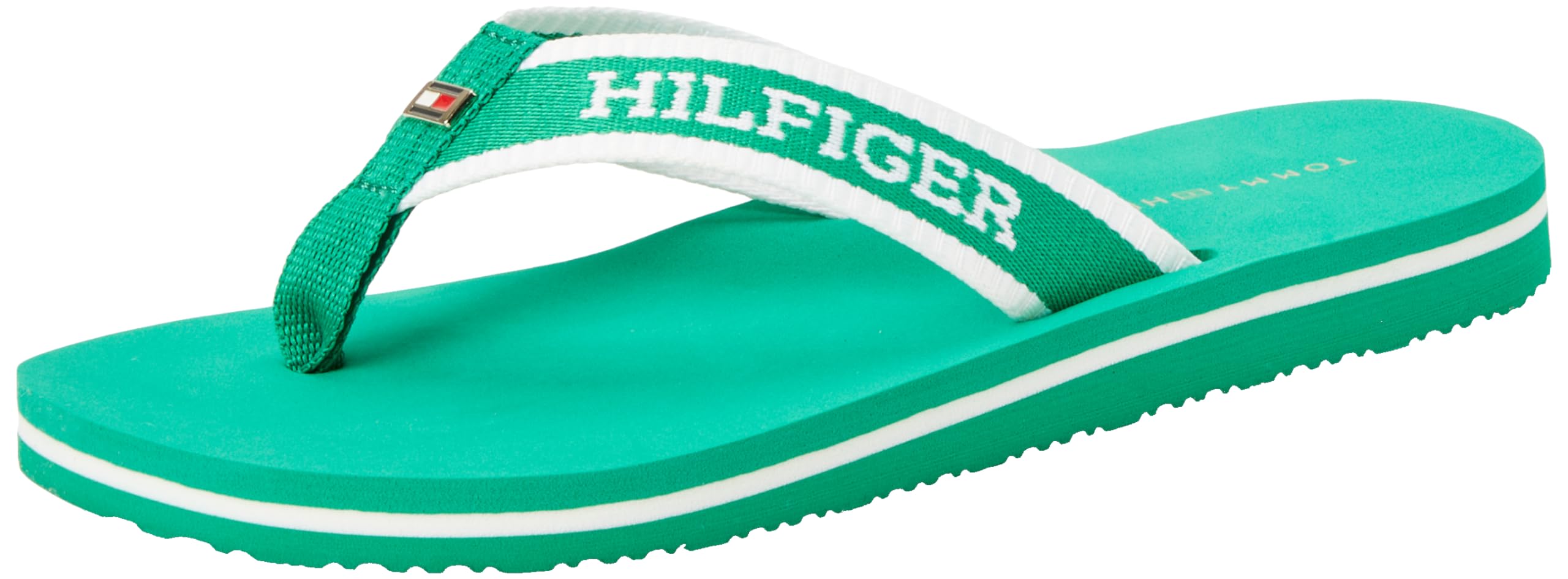 Tommy Hilfiger Hilfiger Webbing Pool Slide Fw0fw07859, Chanclas Mujer, Verde Olympic Green, 39 EU