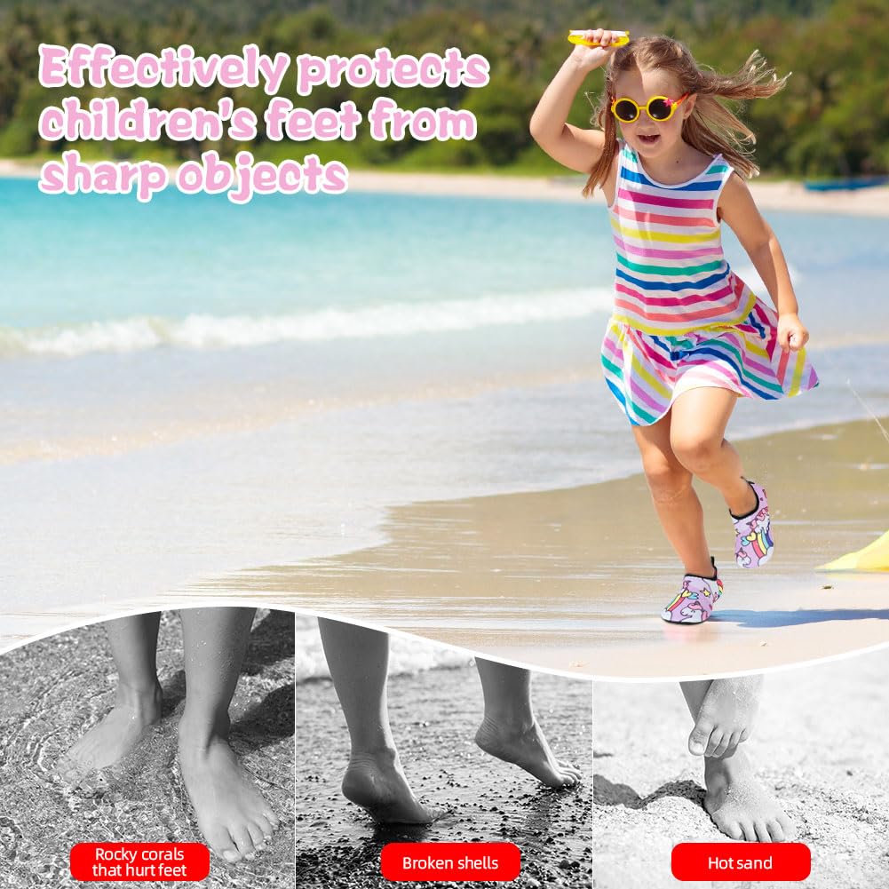 Escarpines Niño Niña Zapatos de Agua Playa, Agua Antideslizante Zapatillas, Playa Descalzos Antideslizantes Zapatos de Natación 24-31 EU