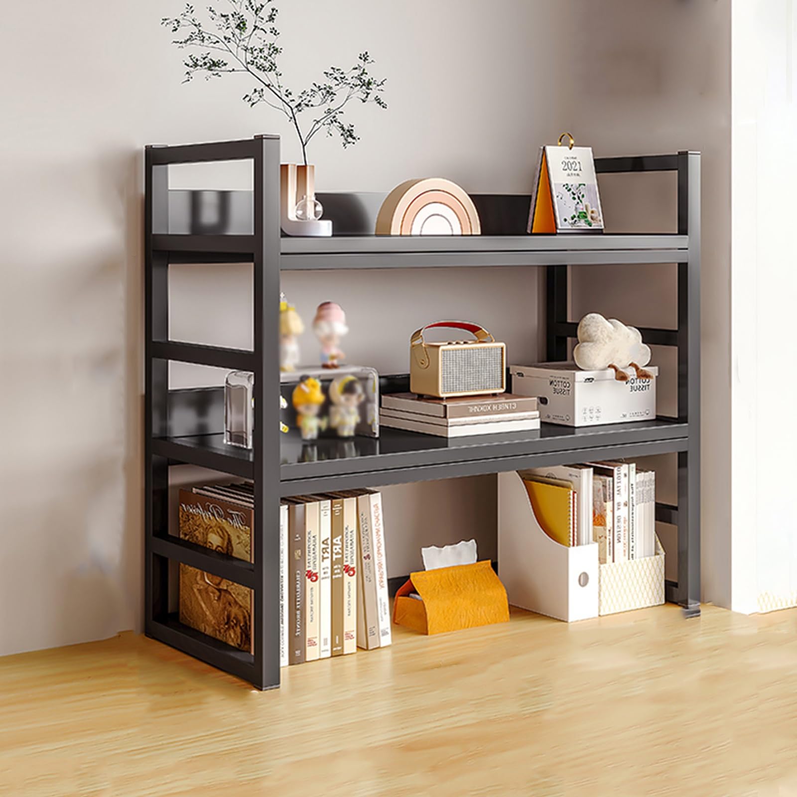 Nizer, cassettiera da scrivania in legno, per casa, ufficio, dormitorio, università, studenti, 50 cm, colore: nero