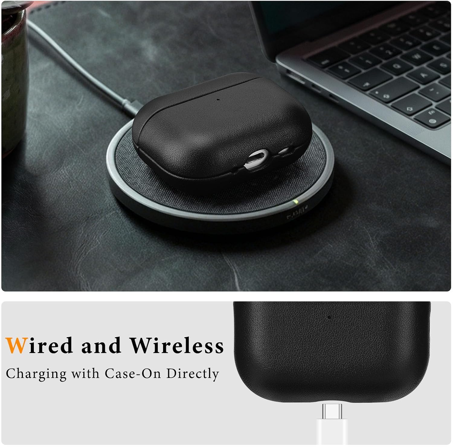 Anlinser Genuine Leather AirPods Pro 3 Case Compatible with MagSafe image 4