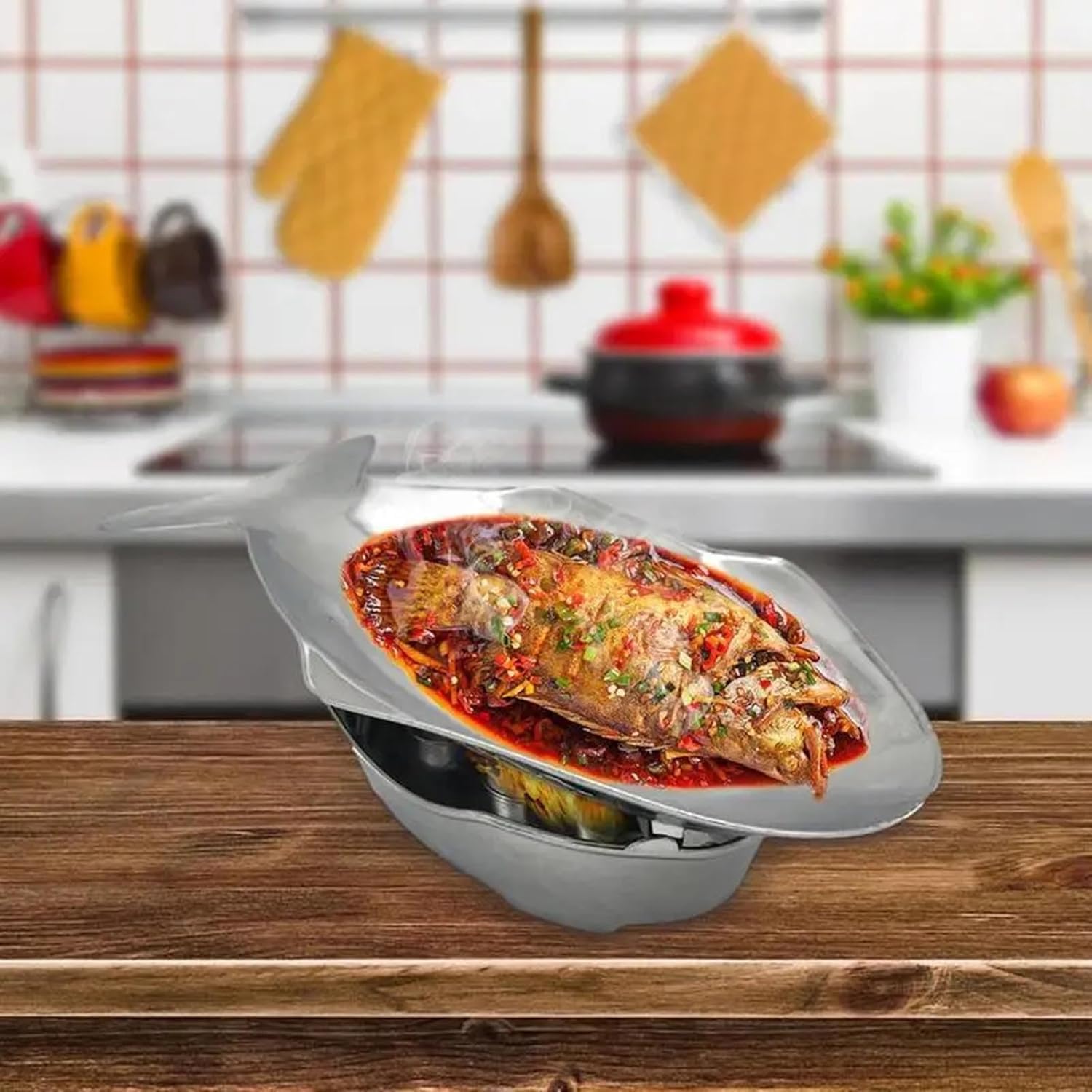 Scaldavivande per buffet, piatto di pesce in alluminio per feste, matrimoni, catering, vassoio da portata grande capacità, piccolo grande