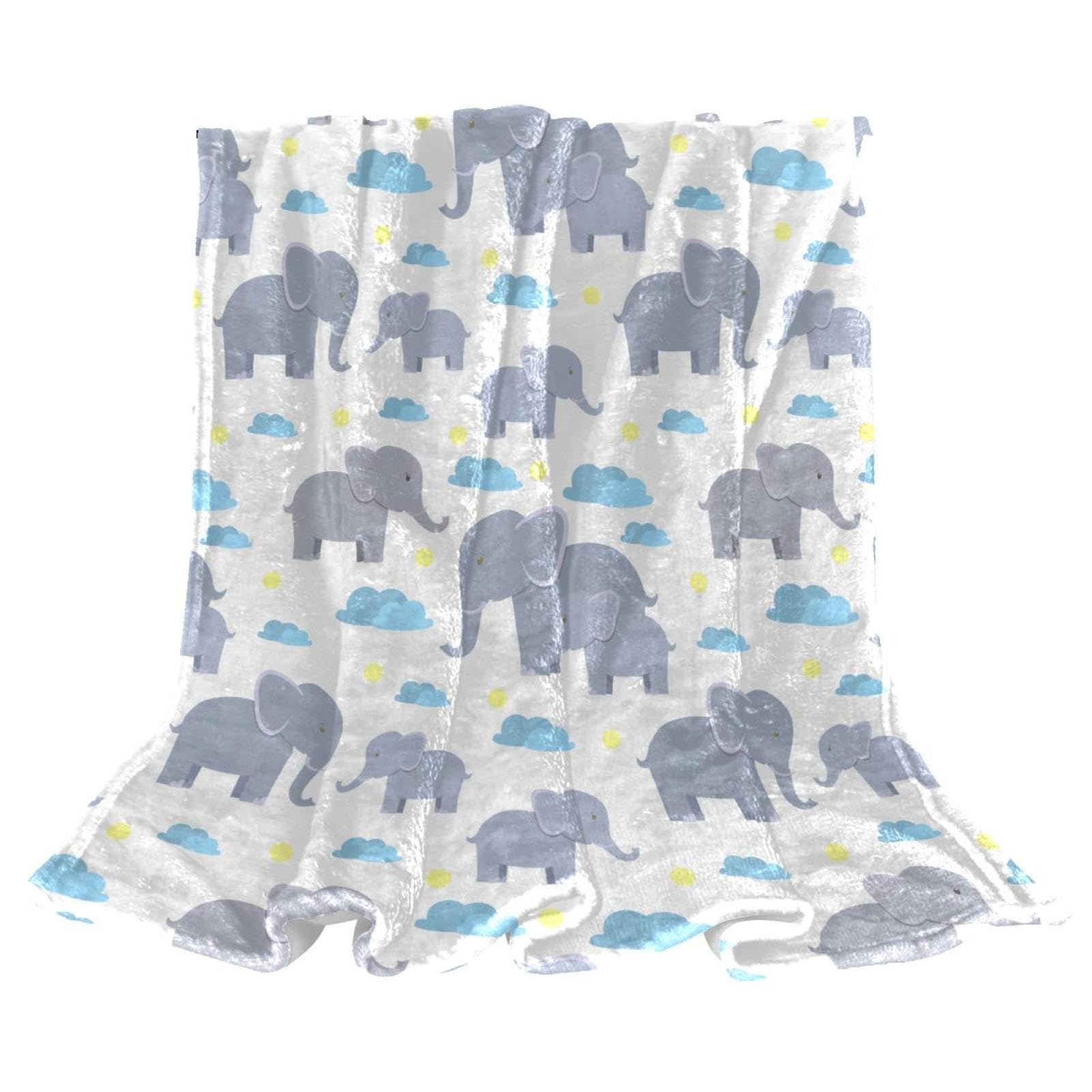 Couverture polaire éléphants plaid chaud doux jeté de lit canapé fauteuil
